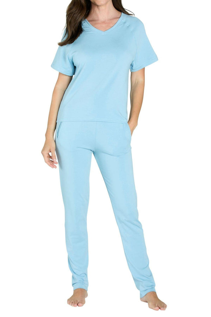 Brenda Relaxed Short Sleeve Loungewear Set - Twelve Eighty Eight Loungewear twelveeightyeight.com