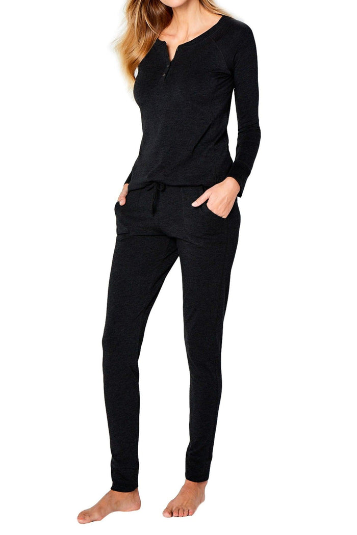 Long Sleeve Henley Loungewear Set - Basic Colors - Twelve Eighty Eight Loungewear twelveeightyeight.com