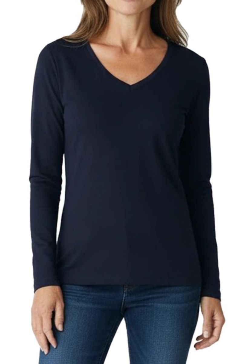 Beyond the Basics Long Sleeve V Neck Tee