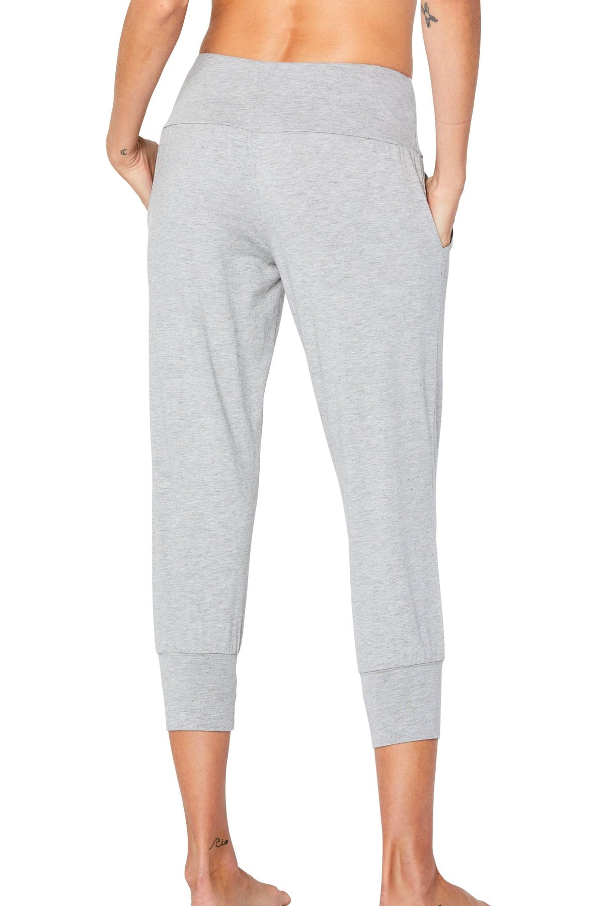 Cropped Wide Waistband Joggers