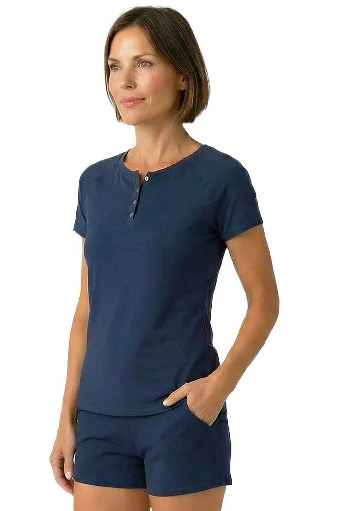 Olivia Short Sleeve Henley Tee