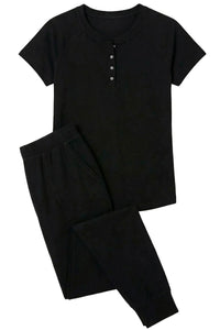 Olivia Short Sleeve Henley Loungewear Set