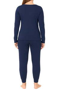 Olivia Long Sleeve Henley Loungewear Set