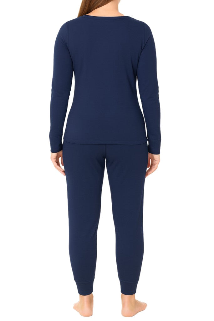 Olivia Long Sleeve Henley Loungewear Set