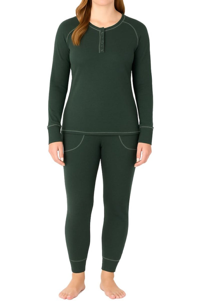 Olivia Long Sleeve Henley Loungewear Set