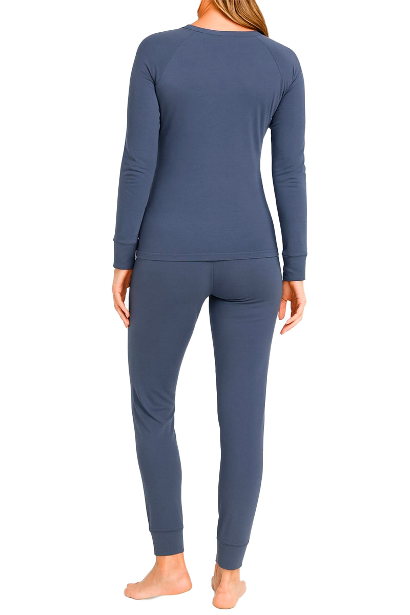 Olivia Long Sleeve Henley Loungewear Set