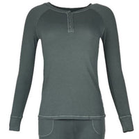 Long Sleeve Henley Loungewear Set - Holiday Fashion