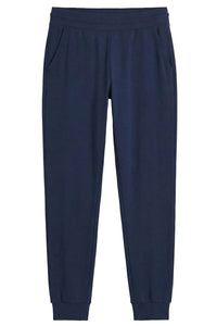 Midnight blue Pima cotton jogger lounge pants with pockets and elastic waistband