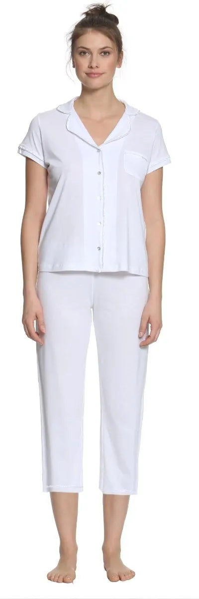 Short Sleeve Cropped Pant PJ Set - Clearance Rack