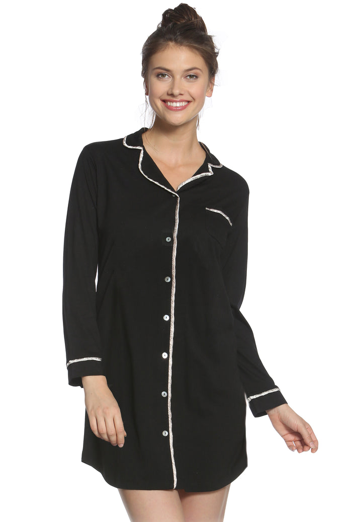 Sophie Basic Long Sleeve Nightshirt