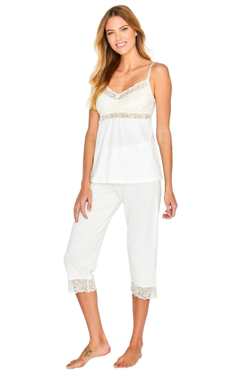 Leslie Spaghetti Strap Camisole Cropped PJ Set - Clearance Rack - Twelve Eighty Eight PJ Sets twelveeightyeight.com