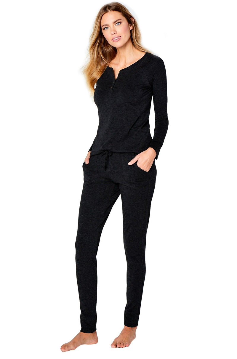 Olivia Long Sleeve Henley Loungewear Set - BUp Pajamas Loungewear twelveeightyeight.com